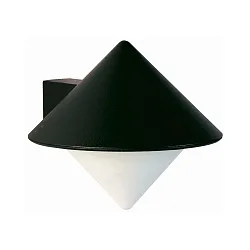 Udendørs Væglampe Type nr. 0617 med direkt Vægmontering, IP44, E27 QA55 maks. 57W, Støbt aluminium / Opalglas, sort matt