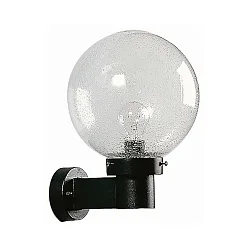 Udendørs Væglampe Type nr. 0633 med Bobleglas Kugle Ø 25cm, E27, sort