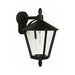 Udendørs Væglampe Landstil moderne Type nr. 1816, hængende med beslag, IP44, E27 QA55 maks. 57W, Støbt alu, sort matt