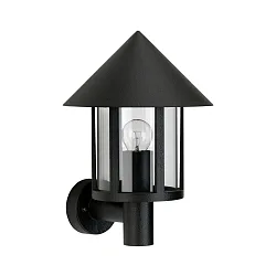 Outdoor Wall luminaire Type No. 1824, with wall bracket, IP44, E27 QA55 max. 57W, cast alu / acrylic glass clear, black matt