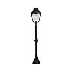 Gulvlampe Landstil Dobbelt kuppel 2 Type nr. 2029, højde 135cm, IP44, E27 QA55, Støbt aluminium / Bobleglas klar, sort matt