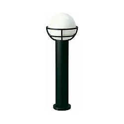 Pullertlampe Type nr. 2030, med Kugle skærm Ø 23cm, IP44, 80cm, E27 QA55 maks. 57W, Støbt alu / Opalglas, sort matt