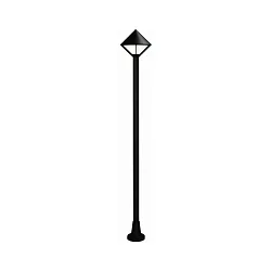 Mast light 1 flame Type No. 2032, height 180cm, IP44, E27 QA55 max. 57W, cast alu / opal glass, black