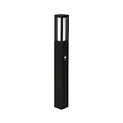 Pullertlampe Type nr. 2066 med bevægelsesdetektor 90°, IP44, 90cm, E27 maks. 20W (LED), Støbt alu / Opalglas, sort matt