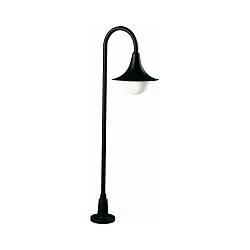 Gulvlampe Type nr. 2081, højde 120cm, IP44, E27 QA55 maks. 57W, Støbt aluminium / Opalglas, sort matt