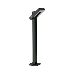 LED Pullertlampe Type nr. 2091, IP54, højde 90cm, 16W 3000K 1600lm, svingbar 120°, Støbt aluminium / satin glas, sort matt