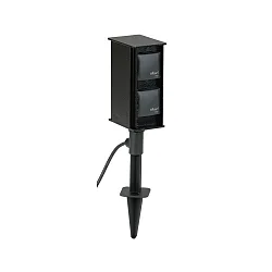 Udendørs Sokkel spyd, IP44, uden Skiftefunktion, Støbt aluminium, inkl. 250cm forbindelseskabel, sort, 4-vejs