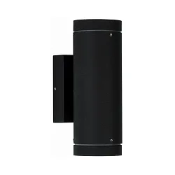 Outdoor Wall Spot Type No. 2198 - 2-sided, IP44, 2x GU10 PAR16 max. 50W, fixed, cast alu / borosilicate glass, black