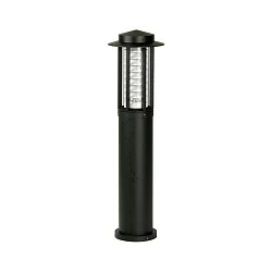 Udendørs LED Pullertlampe Type nr. 2203, IP54, 100cm, 230V AC/DC, 25W 3000K 2100lm, Støbt alu sort / Plexiglas klar