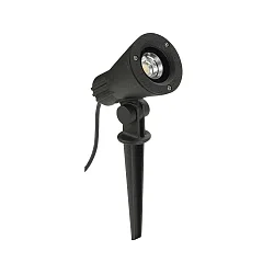 LED Ground spike Spot Type No. 2354, IP54, 230V AC/DC, 8W 3000K 800lm 30°, rotatable, pivotable, connector cable, black matt