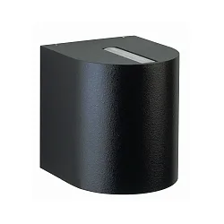 LED Udendørs Vægspot Type nr. 2401 - 2-sidet, tæt/bred, rund, IP44, 230V AC/DC, 2x 6.7W 3000K 600lm, linse + glas, sort
