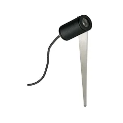 LED Jordspyd spot Type nr. 2433, IP54, rund, 230V AC/DC, 4W 3000K 230lm, svingbar, Støbt alu / Sikkerhedsglas, sort matt