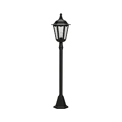 Gulvlampe Landstil Type nr. 4142, højde 115cm, E27 QA55 maks.57W, Støbt aluminium / Katedralglas, sort