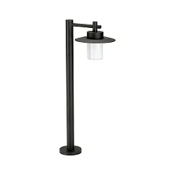 Path light Country style Hat shape flat Type No. 4152, IP44, 88.5cm, E27 QA55 max. 57W, cast alu / opal glass, black matt