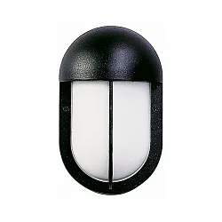 Udendørs Væg- og Loftlampe Type nr. 6031, oval med Delvis blændeåbning, IP44, E27 QA55 maks. 57W, Støbt alu / glas