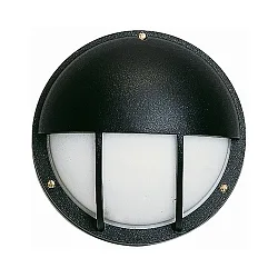 Udendørs Væglampe Type nr. 6034, IP44, Ø 25cm, E27 QA55 maks. 57W, Støbt aluminium / Opalglas, sort matt