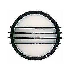 Udendørs Væg- og Loftlampe Type nr. 6047, IP44, Ø 25.5cm, E27 QA55 maks. 57W, sort matt / Opalglas