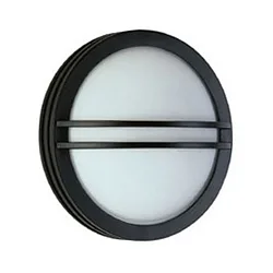Udendørs Væg- og Loftlampe Type nr. 6105, IP44, Ø 28cm, E27 QA55 maks. 57W, sort matt / Opalglas