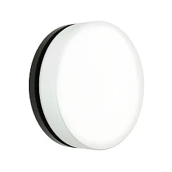 Outdoor LED Wall and Ceiling luminaire Type No. 6309, IP65, Ø 31cm, 36W 3000K 3600lm, black / glass opal