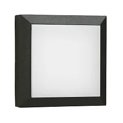 Udendørs LED Væg- og Loftlampe Type nr. 6560, IP54 IK08, 19 x 19cm, 8W 3000K 880lm, Støbt aluminium / Opalglas, dæmpbar