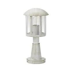 Sokkellampe Landstil Vintage Type nr. 0542, IP44, højde 60cm, E27 QA55 maks. 57W, Støbt aluminium / Akrylglas klar, hvid-guld