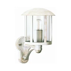 Udendørs Væglampe Landstil Vintage Type nr. 1834, stående med beslag, IP23, E27 QA55 maks. 57W, Støbt alu / klar, hvid-guld