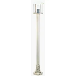 Gulvlampe Landstil Vintage Type nr. 4139, E27, IP44, højde 116cm, E27 QA55 57W, Støbt aluminium / Akrylglas klar, hvid-guld