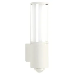 Udendørs Væglampe Type nr. 0311 med bevægelsesdetektor (Type nr. 0320), IP44, E27 maks. 20W (LED), rustfrit stål, hvid