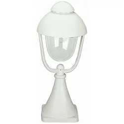 Sokkellampe Landstil Dobbelt kuppel 2 Type nr. 0515, højde 56cm, IP44, E27 QA55, Støbt aluminium / Bobleglas klar, hvid