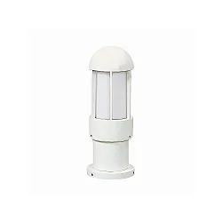 Sokkellampe Type nr. 0521, IP44, højde 40.5cm, E27 QA55 maks. 57W, Støbt aluminium / Opalglas, hvid matt