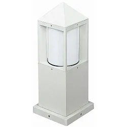 Sokkellampe Type nr. 0556, IP44, højde 38cm, E27 QA55 maks. 57W, Støbt aluminium / Opalglas cylinder, hvid