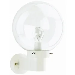 Udendørs Væglampe Type nr. 0633 med Boble glas Kugle Ø 25cm, E27, hvid