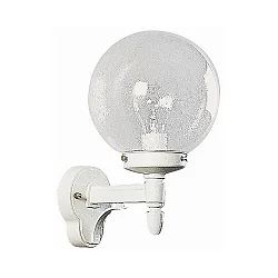 Udendørs Væglampe Type nr. 0698, Kugle-Ø 20cm, E27, Støbt aluminium / Bobleglas klar, hvid