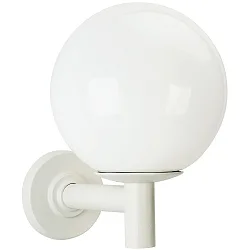 Udendørs Væglampe Type nr. 0800 med hvid Kugle Ø 35cm, IP44, E27 A60 maks. 100W, Støbt aluminium / plast