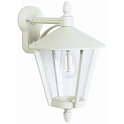 Udendørs Væglampe Landstil moderne Type nr. 1816, hængende med beslag, IP44, E27 QA55 maks. 57W, Støbt alu, hvid matt
