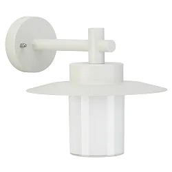 Outdoor Wall luminaire Country style Hat shape flat Type No. 1852, IP44, E27 QA55 max. 57W, cast alu / opal glass, white