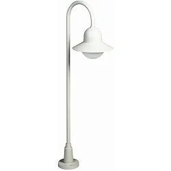 Gulvlampe Type nr. 2005, højde 120cm, IP44, E27 QA55 maks. 75W, Støbt aluminium / Opalglas, hvid