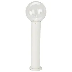 Pullertlampe Type nr. 2012, E27 med glas Kugle Ø 25cm, E27, hvid / Klar glas