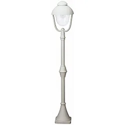 Gulvlampe Landstil Dobbelt kuppel 2 Type nr. 2029, højde 135cm, IP44, E27 QA55, Støbt aluminium / Bobleglas klar, hvid