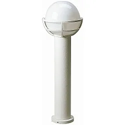 Pullertlampe Type nr. 2030, med Kugle skærm Ø 23cm, IP44, højde 80cm, E27 QA55 maks. 57W, Støbt aluminium / Opalglas, hvid