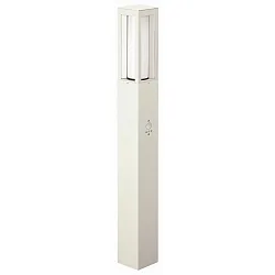 Pullertlampe Type nr. 2066 med bevægelsesdetektor 90°, IP44, 90cm, E27 maks. 20W (LED), Støbt alu / Opalglas, hvid