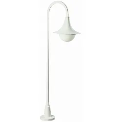 Gulvlampe Type nr. 2081, højde 120cm, IP44, E27 QA55 maks. 57W, Støbt aluminium / Opalglas, hvid