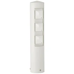 Udendørs Sokkelkolonne Type nr. 2102, 3-vejs, IP44, uden Skiftefunktion, Støbt aluminium, hvid