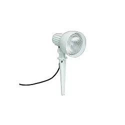 Ground spike spot Type No. 2123, IP54, E27 PAR38, max.120W, rotatable and swiveling, incl. 250cm connector cable, white