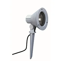 Ground spike spot Type No. 2156, IP54, E27 PAR30 max. 75W, rotatable and swiveling, cast alu / safety glass, white