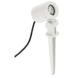 Ground spike spot Type No. 2197, IP54, GU10 PAR16 max. 50W, swiveling, cast alu / glass, incl. connector cable, white matt