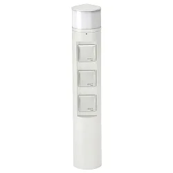 Udendørs Sokkelkolonne Type nr. 2202, LED + 3 Schuko stikkontakter, IP44, 10W 3000K 900lm, uden Skiftefunktion, hvid matt