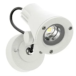 LED Udendørs Vægspot Type nr. 2353, IP54, 230V AC/DC, 8W 3000K 800lm 30°, drejelig og svingbar, kabel, hvid matt