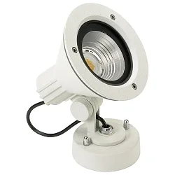 LED Outdoor Wall spot Type No. 2355, IP54, 16W 3000K 2240lm 30°, rotatable, swiveling, dimmable, cast alu / glass, white matt
