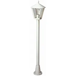 Gulvlampe Landstil moderne Type nr. 4129, IP44, 135.5cm, E27 QA55 maks. 57W, Støbt alu / Akrylglas klar, hvid matt